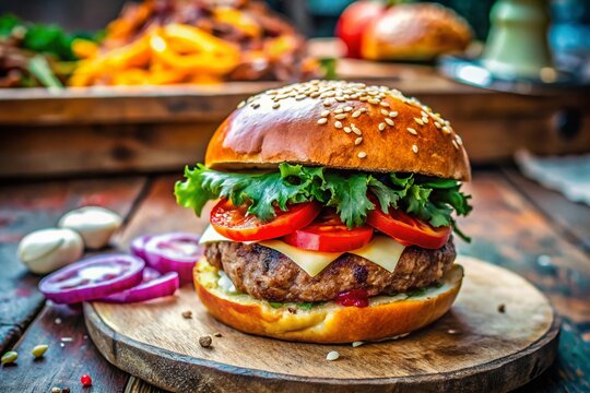 Delicious Turkish Street Food: Islak Burger Close-Up Shot