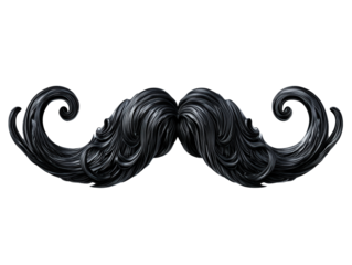 Isolated Black Mustache Stylish Design