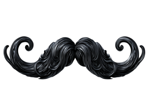 Isolated Black Mustache Stylish Design