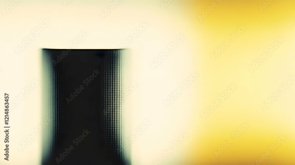 Aufkleber abstract background shows dark textured column with soft yellow and white gradient.