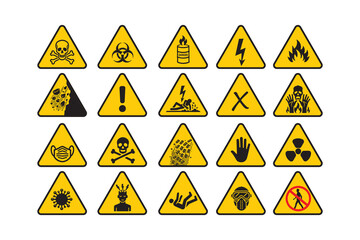 all warning sign vector Illustration on white background