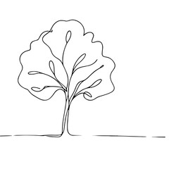 Monoline Tree Artwork in Black and White