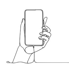 Minimalist Hand Holding Smartphone Art