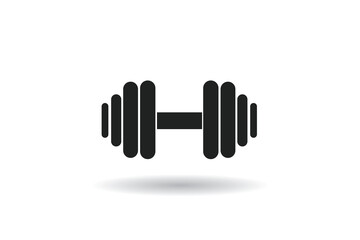 Obraz premium dumbbell silhouette vector Illustration on white background