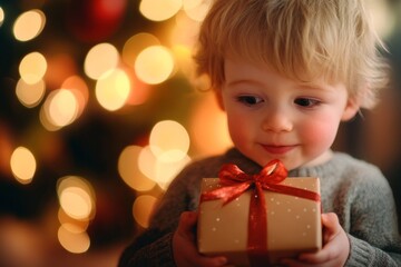 A family dinner with one sibling receiving attention and gifts while another watches enviously from the side
