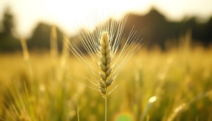 Golden Wheat Field at Sunset:  Stunning Nature Photography