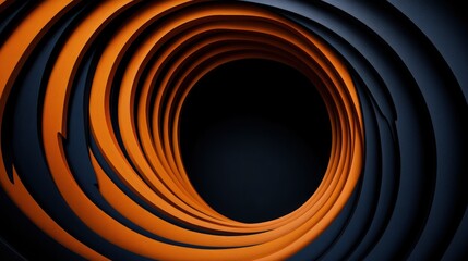 Abstract Orange and Black Swirl:  A mesmerizing abstract swirl of vibrant orange and deep black, evoking a sense of depth, movement, and mystery, perfect for minimalist and modern design aesthetics.