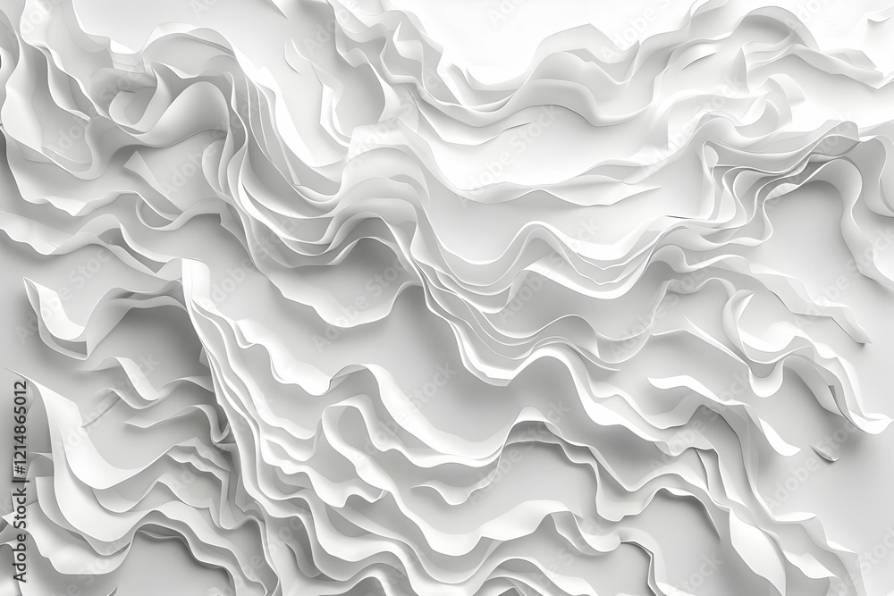 Poster abstract 3d white wavy background flows smoothly creating an elegant and modern design.