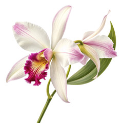 Fototapeta premium Laelia Orchid Flower, Isolated on Transparent Background, Botanical Illustration, Floral Design, Orchid, Botany, Flower
