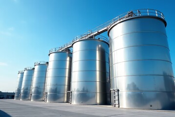 Industrial Steel Storage Tanks - Blue Sky Exterior
