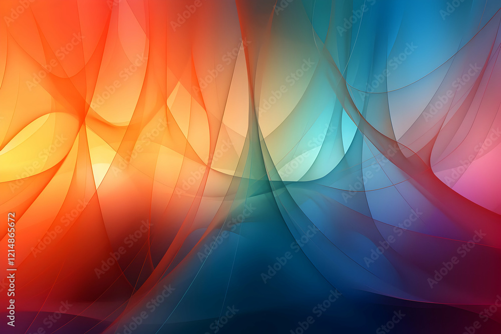 Poster abstract background displays flowing lines and gradient colors smoothly with modern digital art styl