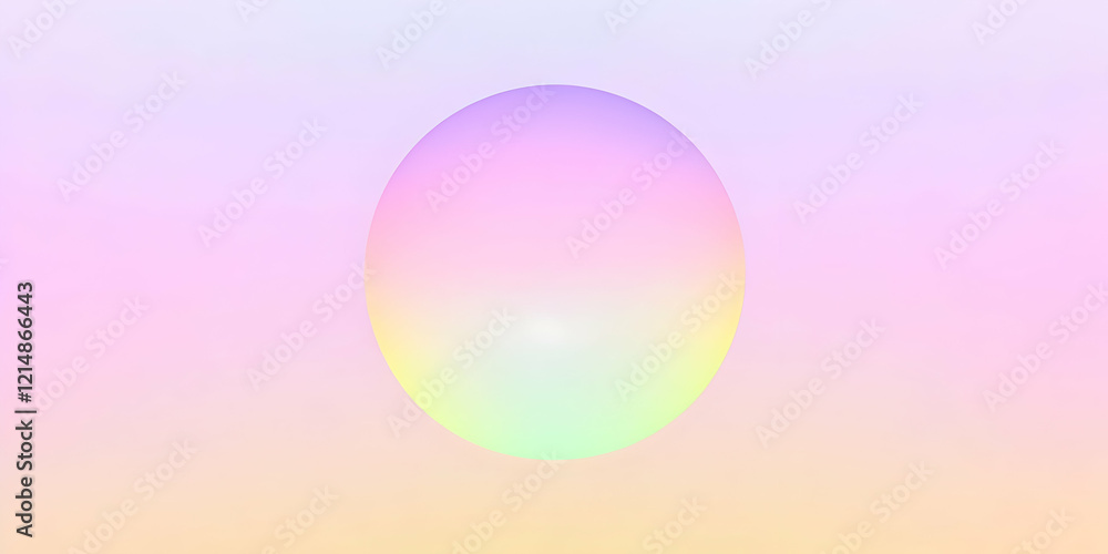 Aufkleber pastel gradient circle with a soft glow on a smooth background gently radiates colorful light
