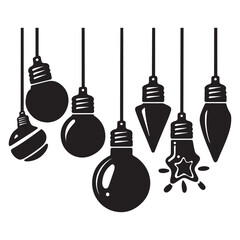 Naklejka premium Christmas light bulb. Colorful christmas lights bulbs isolated on white background