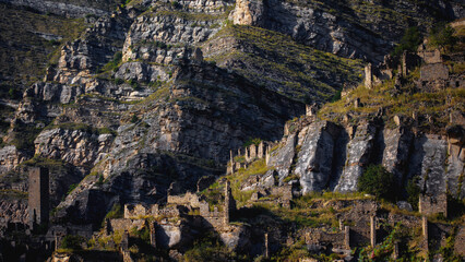 ancient city in the mountains, Republic of Dagestan, Russia. Old Kahib.