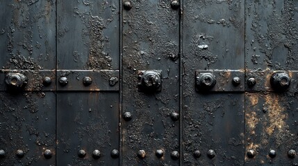 Fototapeta premium Weathered Metal Gate, Urban Texture, Close-up