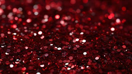 Red Sequins Shimmer and Shine Creating a Festive, Dazzling Background for Celebrations