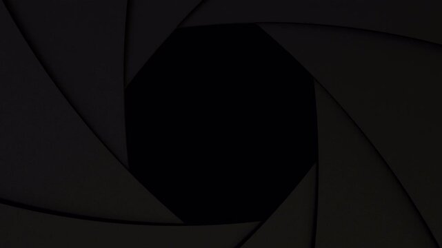 Animation of closing the aperture on a black background