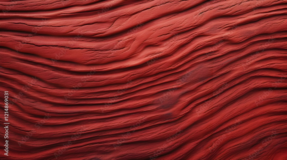 Aufkleber red textured surface with wavy pattern forms an abstract background