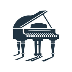 Elegant Grand Piano Silhouette Vector Design