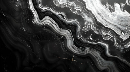 Abstract Black and White Marble Texture Background Creates a Luxurious and Elegant Look.