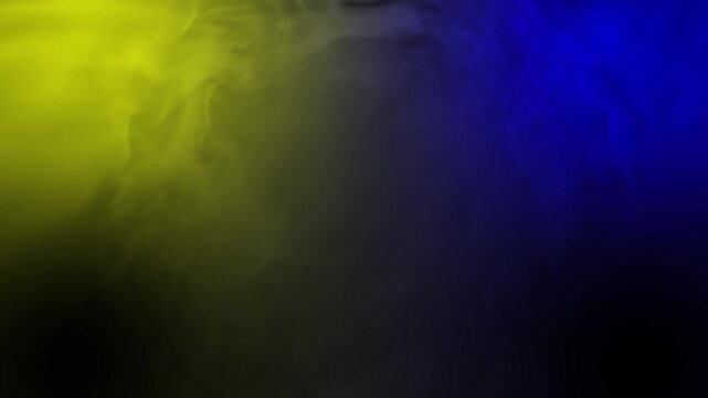 Yellow and blue huge smoke animation 4k footage, disco smoke bomb footage, disco lights, party smoke, stage smoke intro animation, blast smoke