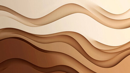 A 4K desktop wallpaper featuring elegant waving layers in a warm mocha mousse color palette, blending brown and dark brown tones for a sleek, modern look