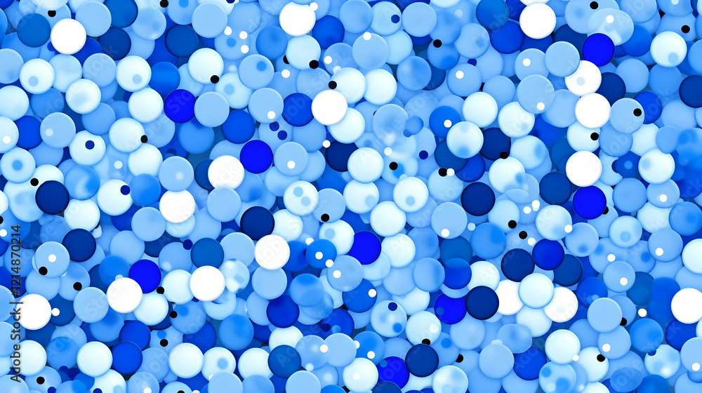 Poster abstract background of blue and white circles creates a vibrant and dynamic visual