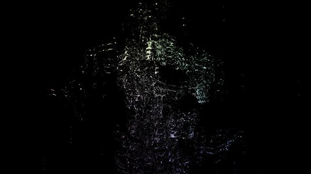 Abstract colorful water splash on black background 4k footage, Water explosion and falling from sky footage, splash transition and overlay, waterfall