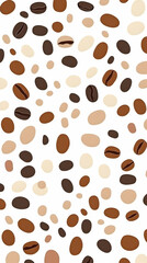Obraz premium Coffee Beans Pattern Shows Various Shades of Brown and Beige on a Clean White Background.