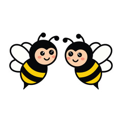 Two Cute Bees on a Flower