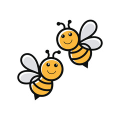 Two Cute Bees on a Flower