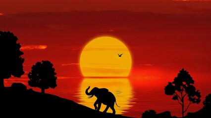 Naklejka premium silhouette of a horse