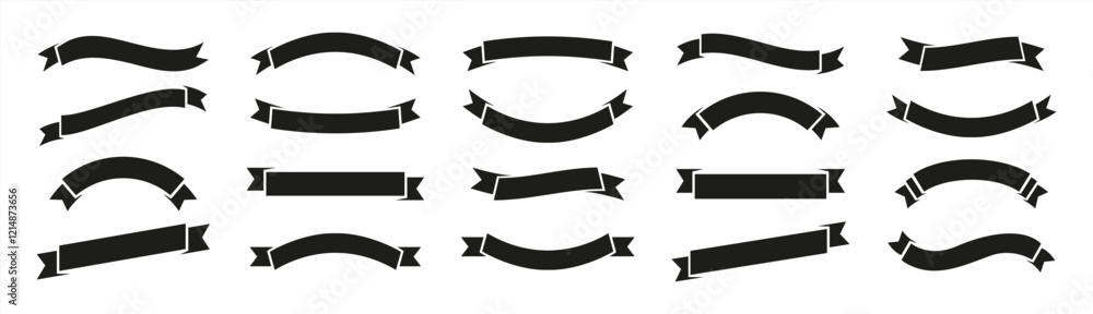 Poster ribbon banner set. simple ribbons. vector 10 eps.