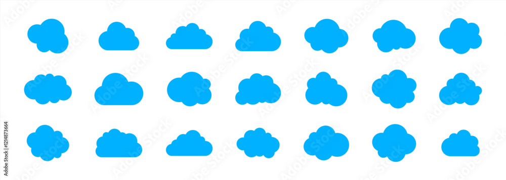 Poster cloud computing icon. line, glyph and filled outline colorful version, abstract cloud outline and fi