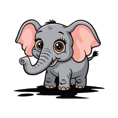 Adorable Baby Elephant Cartoon