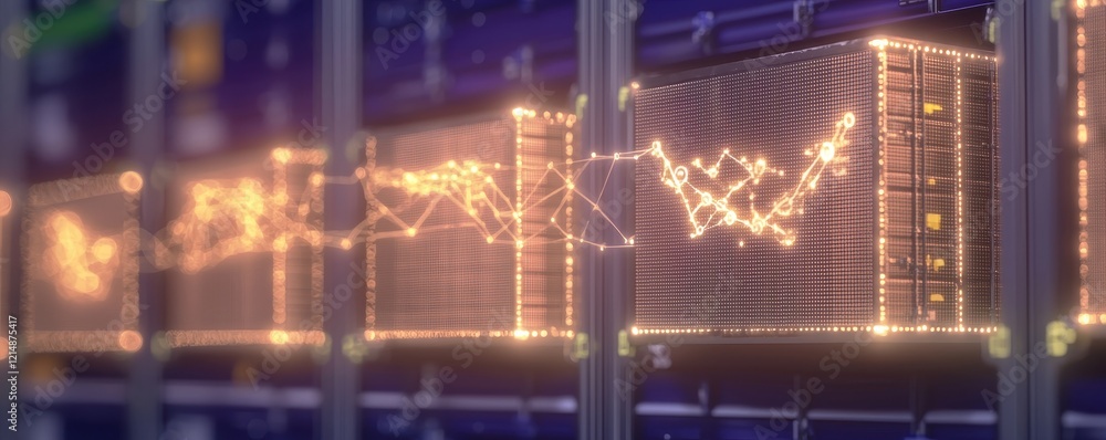 Poster data centers with bright circuit patterns
