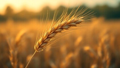 Golden Wheat at Sunset: A Stunning Harvest Scene