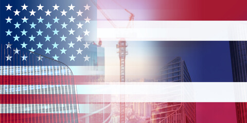 China and Thailand flags of business Competition, Thai and China trade relations, Thai and China...