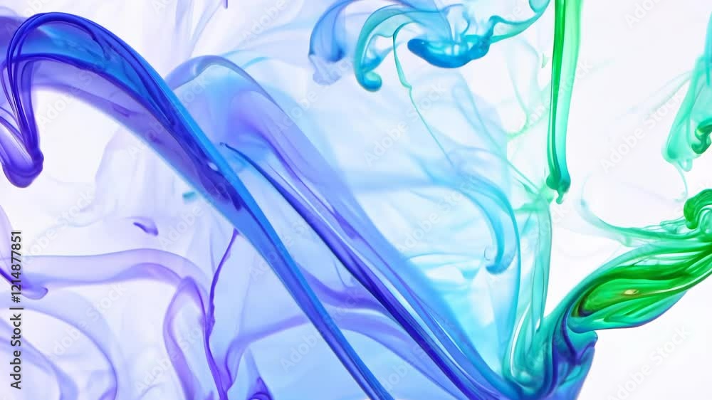 Poster ink or paint drop dissolving in water like a cloud. abstract paint swirls in motion on white backgro