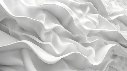 Fototapeta premium White Fabric Flows and Creates Elegant Waves Abstract Background for Design Purposes.