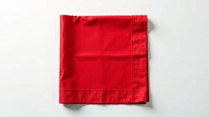 Red Napkin Mockup - Top View Kitchen Table