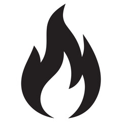 Obraz premium fire icon silhouette vector illustration on a white background.