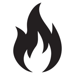 fire icon silhouette vector illustration on a white background.