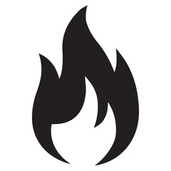 fire icon silhouette vector illustration on a white background.