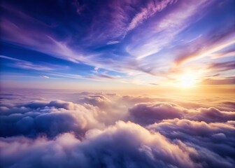 Obraz premium Dreamy Blue Purple White Cloud Fog Abstract Panoramic Background