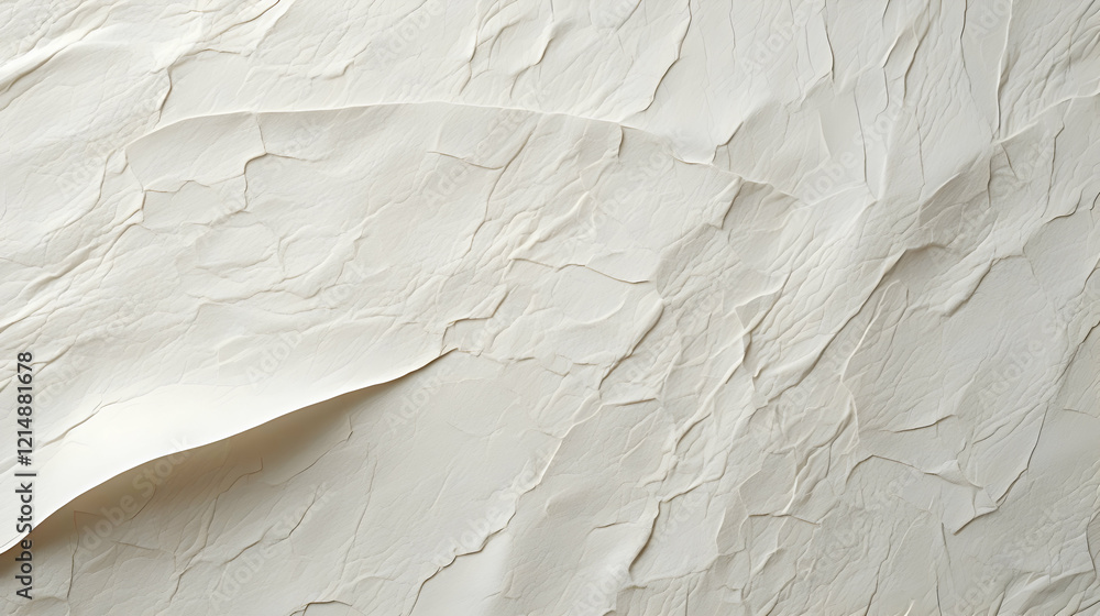 Poster white crumpled paper texture creates a textured backdrop with subtle lighting and wrinkles.