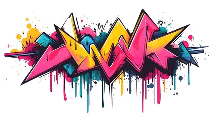 Colorful Graffiti Explosion Abstract Street Art Wall