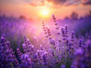 Fototapeta premium Dreamy Pastel Purple Gradient Background: Low Light Photography Stock Photo