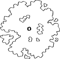 minimalist hand drawn cartoon top view of tree illustration