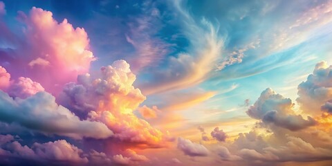 Dreamy Sky Background with Colorful Stains: Abstract Pastel Texture for Design